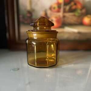 Amber Panel Lidded Jar